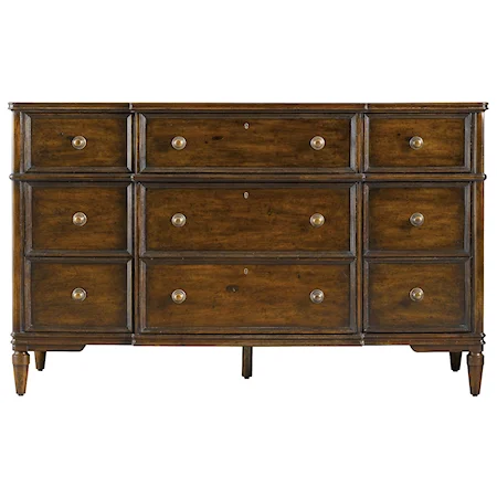 Antiqued Dresser w/ 9 Drawers